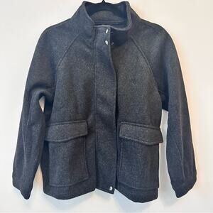 NWT Banana Republic Brushed Jacket Dark Grey Size Medium Petite
